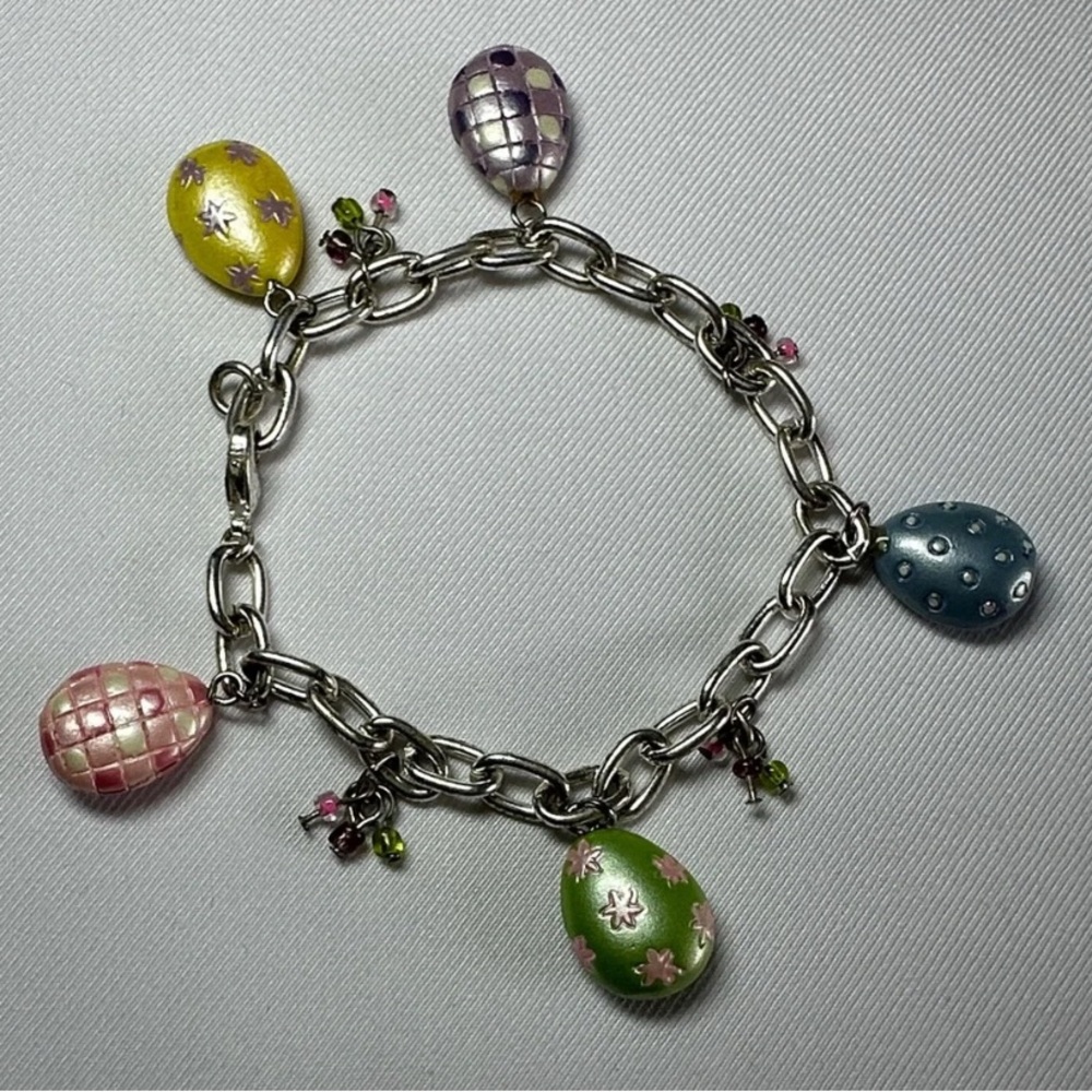 Colorful Easter Egg Charm Bracelet - Multicolor Women’s Jewelry